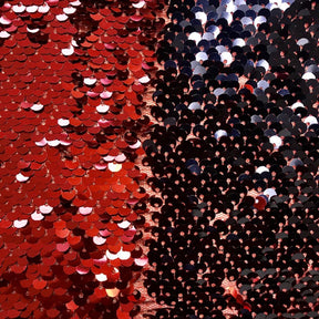 Two Sided Reversible Sequins On Stretch Mesh Fabric SV574634 Red / Navy Blue 3
