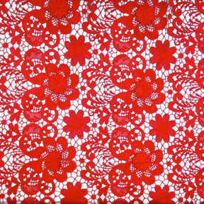Red Lily Flower Guipure Lace Fabric SV570718 2