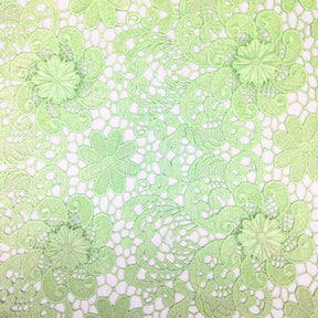Light Lime Lily Flower Guipure Lace Fabric SV570719 2