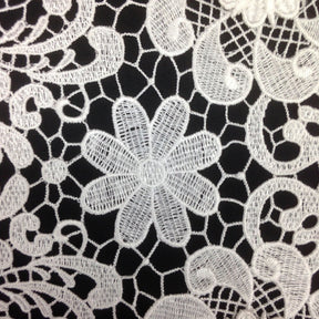 White Lily Flower Guipure Lace Fabric SV570716 3