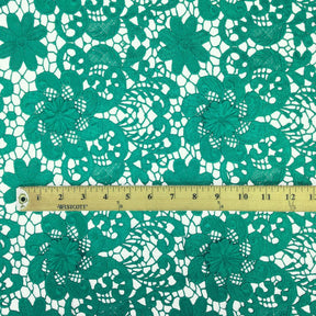 Spring Green Lily Flower Guipure Lace Fabric SV570717 2