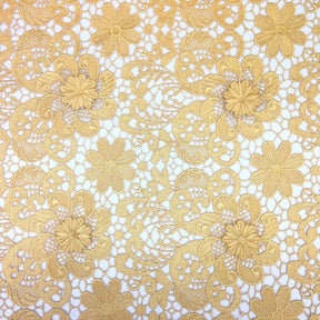 Gold Lily Flower Guipure Lace Fabric SV570720 2