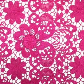 Fuchsia Lily Flower Guipure Lace Fabric SV570721 4
