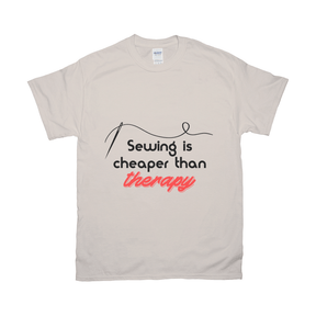 Sewing Is Cheaper Than Therapy Tee Apparel Dtg Tshirt Gildan 2000 S Natural Mens Cf 2022012902441257 Natural 1