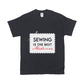 Sewing Is The Best Medicine Tee Apparel Dtg Tshirt Gildan 2000 S Black Mens Cf 20220129004246881 Black 1
