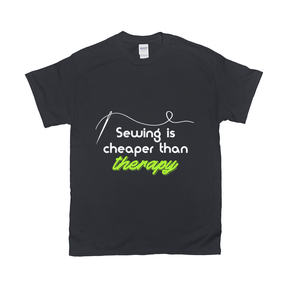 Sewing Is Cheaper Than Therapy Tee Apparel Dtg Tshirt Gildan 2000 S Black Mens Cf 2022012902441257 Black 1