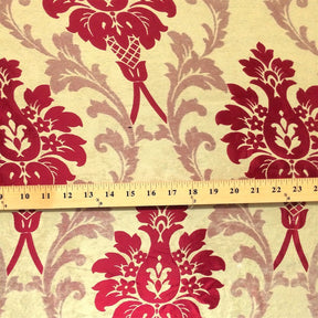 Burgundy Velvet Jacquard Fabric 9025 SV570426 2