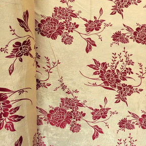 Burgundy Velvet Jacquard Fabric 9105 SV570424 1