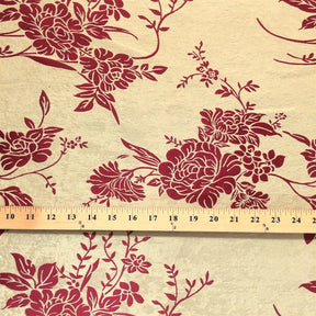 Burgundy Velvet Jacquard Fabric 9105 SV570424 2