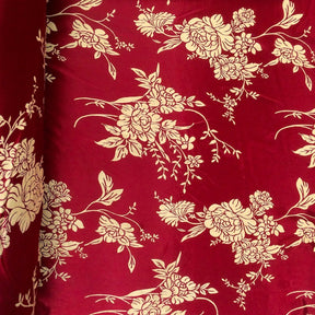 Burgundy Velvet Jacquard Fabric 9105 SV570424 3