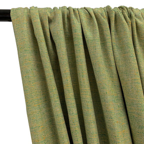 Silk Linen Matka Rod Pocket Curtains Apple 2 Tone Apple Green 1
