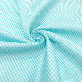 1/16 Inch Gingham Check Polyester Cotton Poplin Fabric SV575753 Aqua Image 1