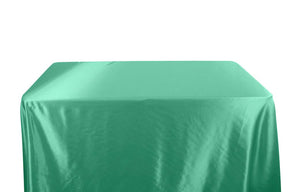 Bridal Satin 6 Feet Banquet Table Covers Aqua Green 1