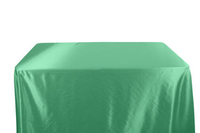 Stretch Charmeuse Satin 8 Feet Banquet Table Covers Aqua Green 1