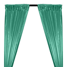 Tissue Lame Rod Pocket Curtains Aqua 1