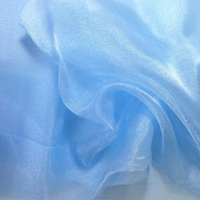 Crystal Organza Rod Pocket Curtains Baby Blue 3