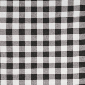 Gingham 1 Inch Check Yarn Dyed Broadcloth Fabric SV577539 White / Black Image 1