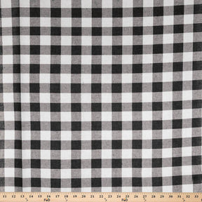 Gingham 1 Inch Check Yarn Dyed Broadcloth Fabric SV577539 White / Black Image A9