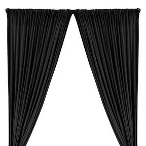 All Over Micro Sequins Starlight On Stretch Mesh Rod Pocket Curtains Black 1