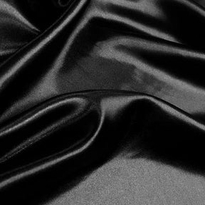 Bridal Satin Rod Pocket Curtains Black 3