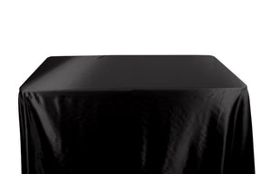 Charmeuse Satin 6 Feet Banquet Table Covers Black 1