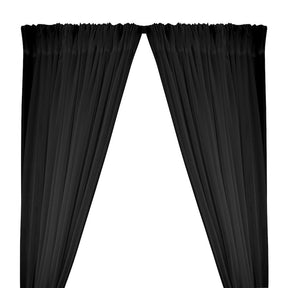 Crushed Sheer Voile Rod Pocket Curtains Black 1
