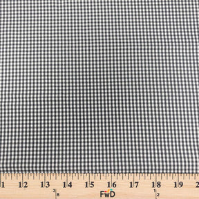 1/16 Inch Gingham Check Polyester Cotton Poplin Fabric SV575752 White / Black Image 3