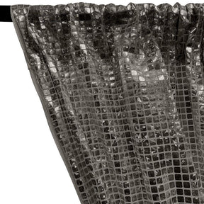 Hologram 8Mm Square Sequins Rod Pocket Curtains Black 2