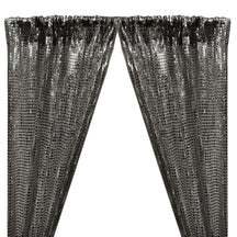 Hologram 8Mm Square Sequins Rod Pocket Curtains Black 1