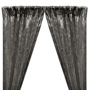 Hologram 8Mm Square Sequins Rod Pocket Curtains Black 1