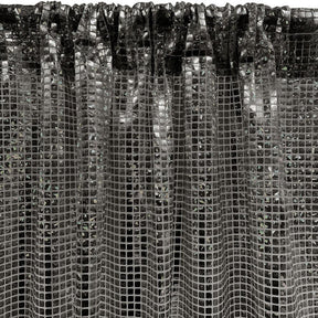 Hologram 8Mm Square Sequins Rod Pocket Curtains Black 3