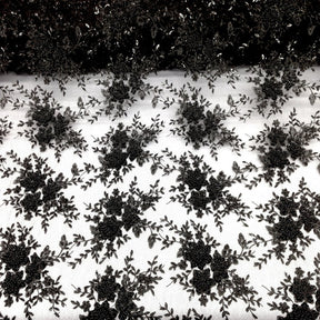 Ivy Bridal Lace Beaded Fabric SV571085 Black 2