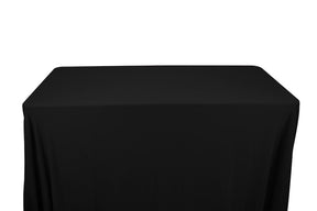 Matte Milliskin Tricot 8 Feet Banquet Table Covers Black 1