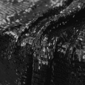 Rectangle Piano Sequins Rod Pocket Curtains Black 4