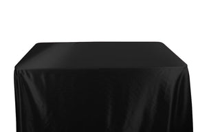 Stretch Charmeuse Satin 8 Feet Banquet Table Covers Black 1