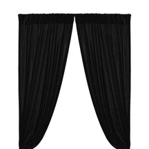 Micro Velvet Rod Pocket Curtains Black 1