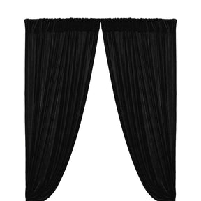 Micro Velvet Rod Pocket Curtains Black 1