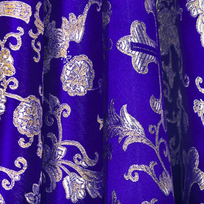 Church Cross Metallic Brocade Fabric SV577693 Royal Blue / Silver 2