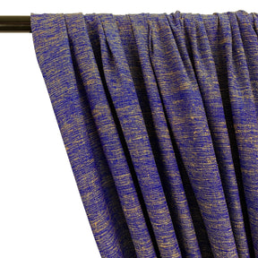 Silk Linen Matka Rod Pocket Curtains Royal 2 Tone Blue 2