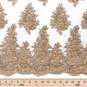 Spruce Bridal Lace Beaded Fabric SV574800 Blush 4