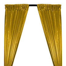 Tissue Lame Rod Pocket Curtains Brass  1