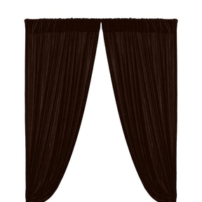 Micro Velvet Rod Pocket Curtains Brown 1