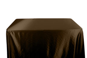 Charmeuse Satin 6 Feet Banquet Table Covers Brown 1