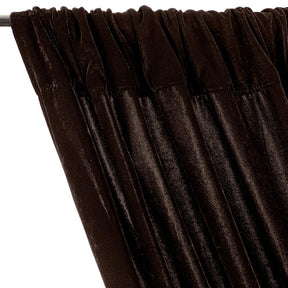 Micro Velvet Rod Pocket Curtains Brown 2