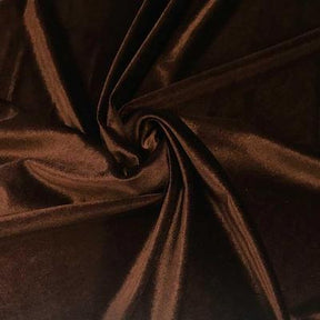 Stretch Velvet Rod Pocket Curtains Brown 3