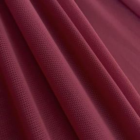 Power Mesh Rod Pocket Curtains Burgundy 1