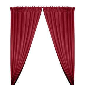 Stretch Charmeuse Satin Rod Pocket Curtains Burgundy 1