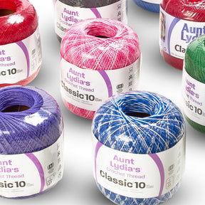 Aunt Lydias Classic Size 10 Cotton Crochet Thread Group