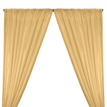Poly China Silk Lining Rod Pocket Curtains Champagne 1