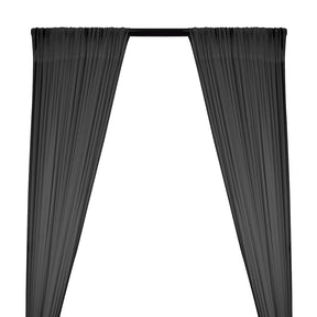 Power Mesh Rod Pocket Curtains Charcoal 1